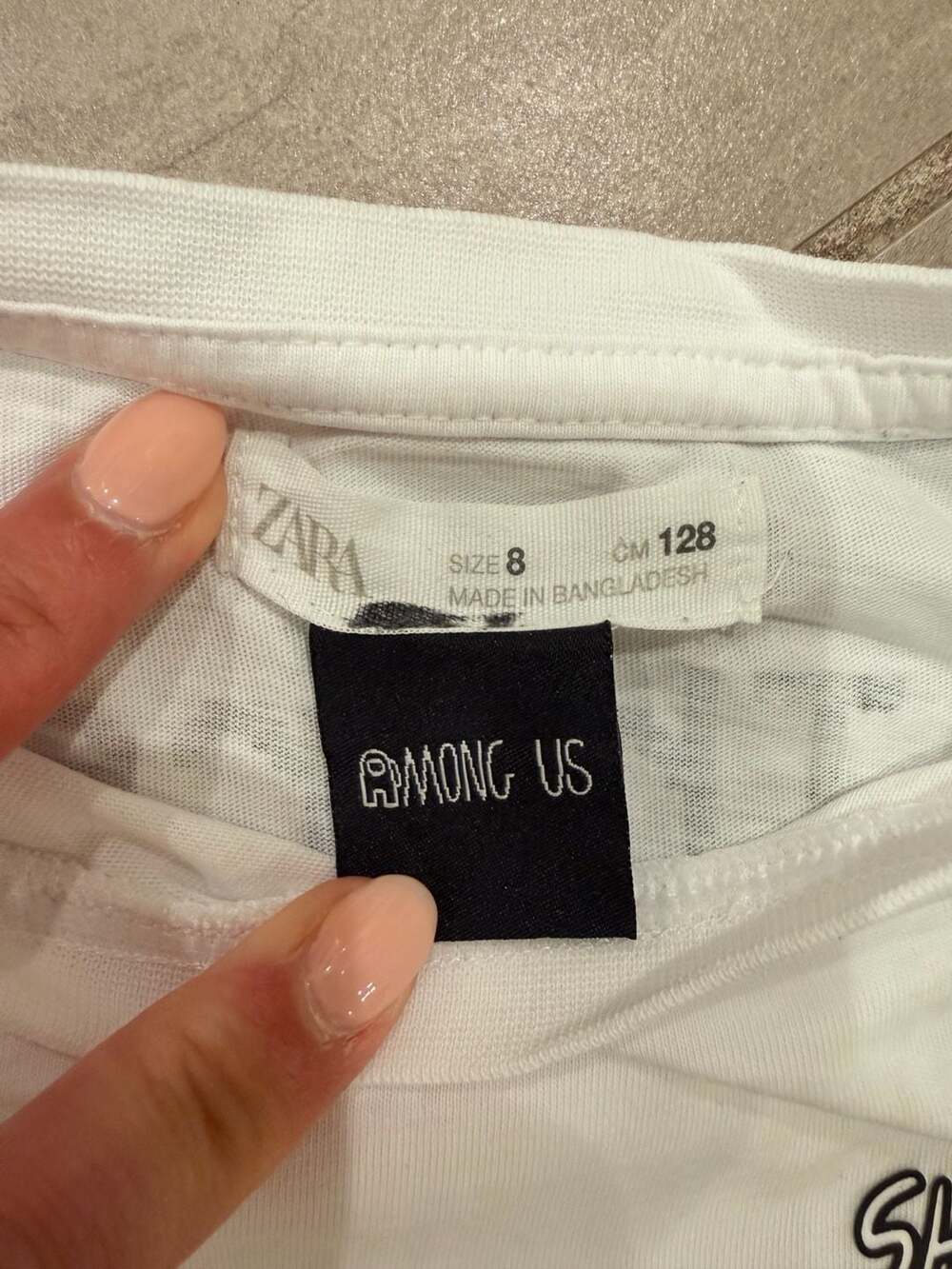 Zara Kids Among Us "Impostor" Graphic T-Shirt Size 8 - Picture 4 of 5